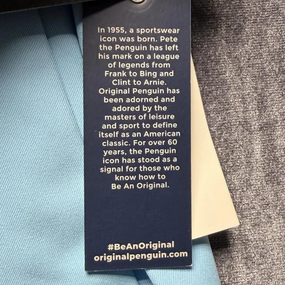 Original Penguin Chino Pants Mens 38x32 Blue Stretch Sorona Golf Flat Front